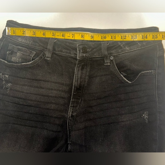 KanCan Jeans Womens Size 15 Skinny Ankle Distress Black Jeans Sz 31/27 High Rise - Picture 6 of 7